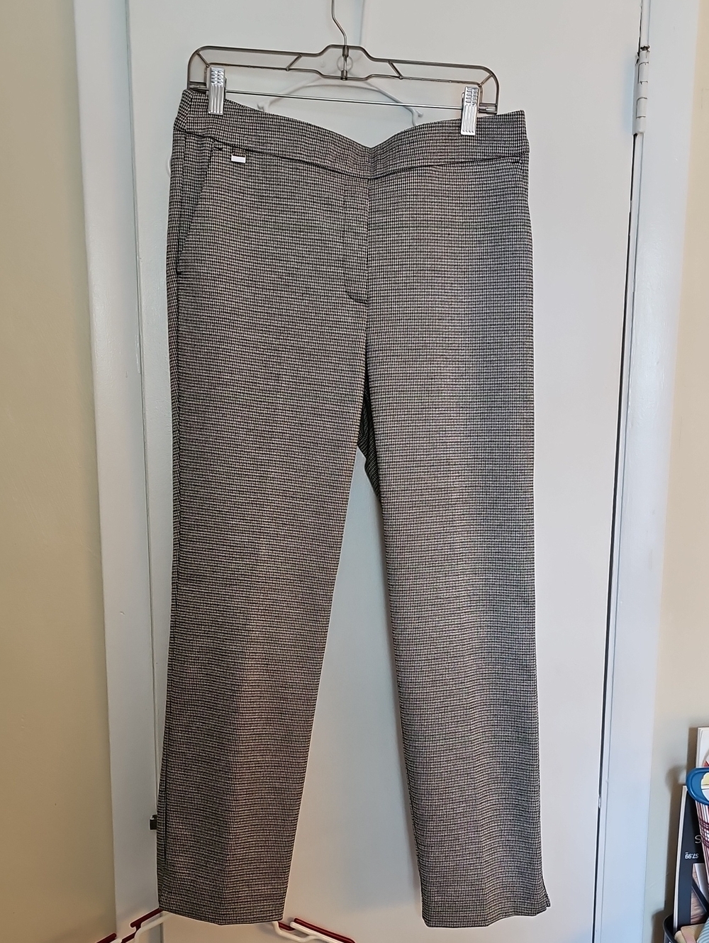 Counterparts Gray Micro-Check Straight-Leg Trousers